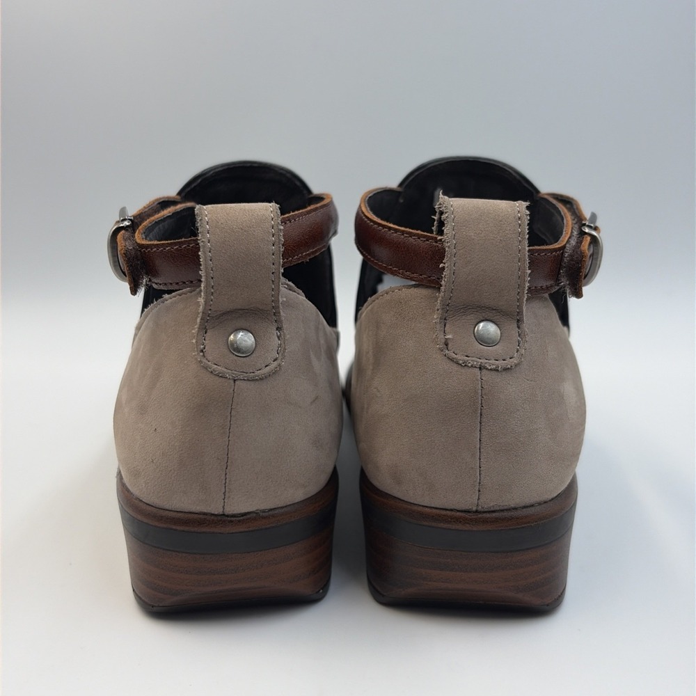 Naot Kamsin Leather Ankle Strap Booties Women's EU38 US7 Black Raven/Stone Brown - Picture 5 of 14